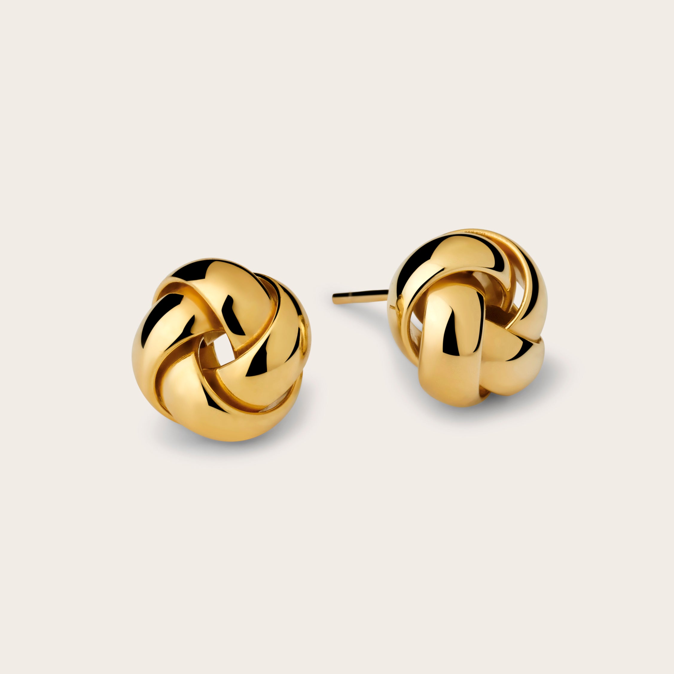 Medium Love Knot Stud Earrings High Polish