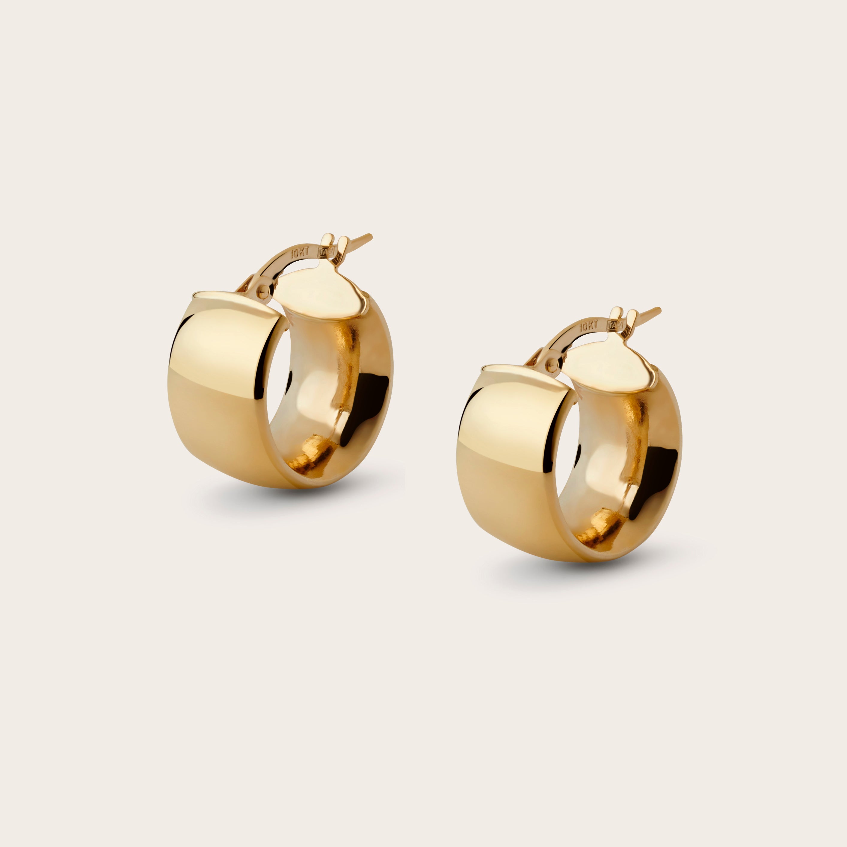 Midi Wide High Polished Hoop Earrings