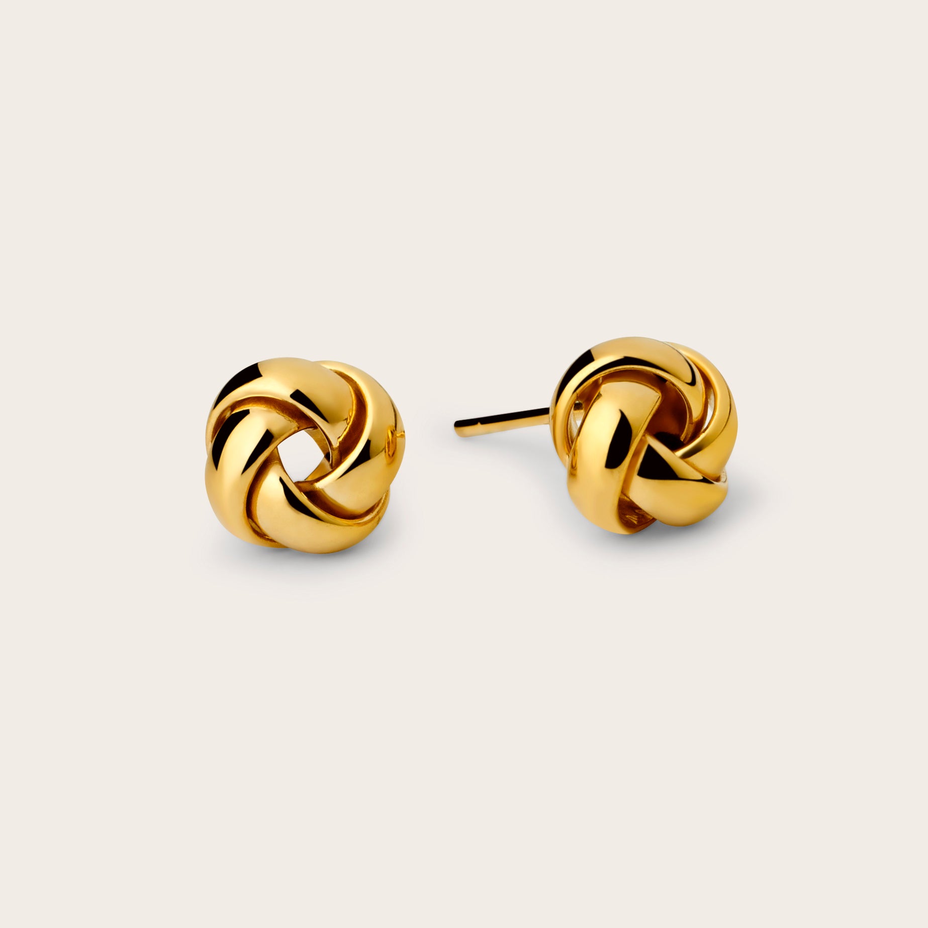 Medium Love Knot Stud Earrings High Polish