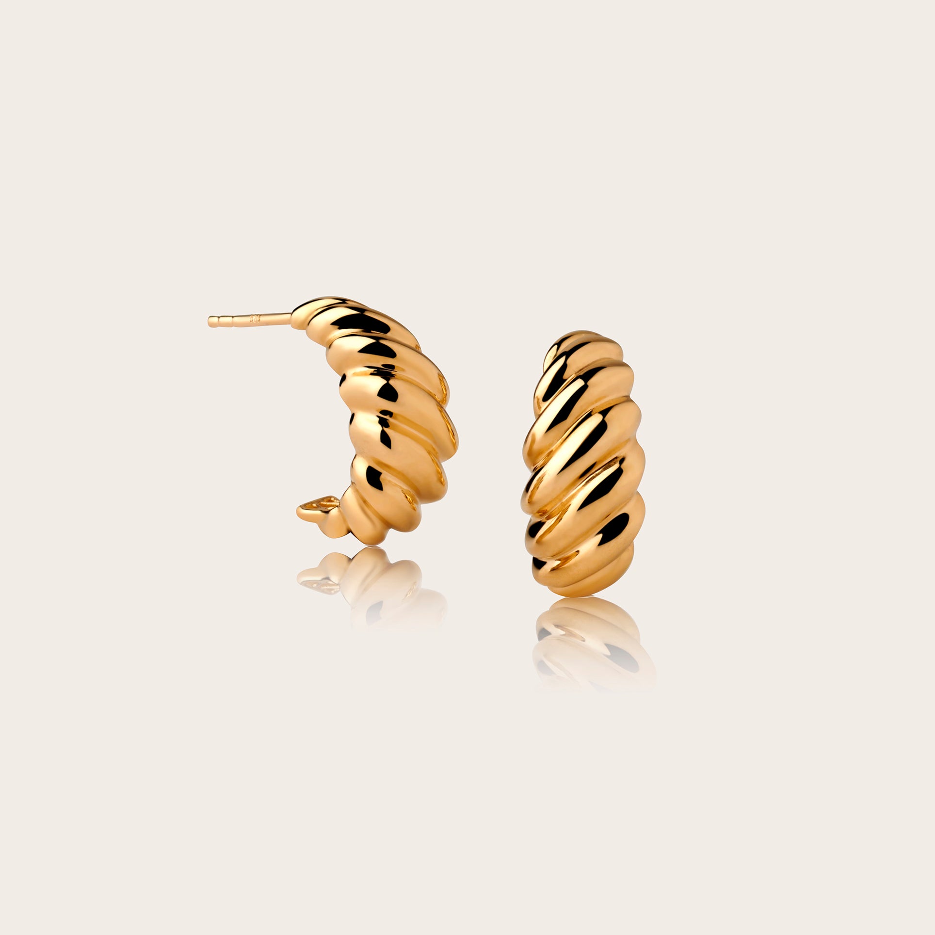 Gold Croissant Earring