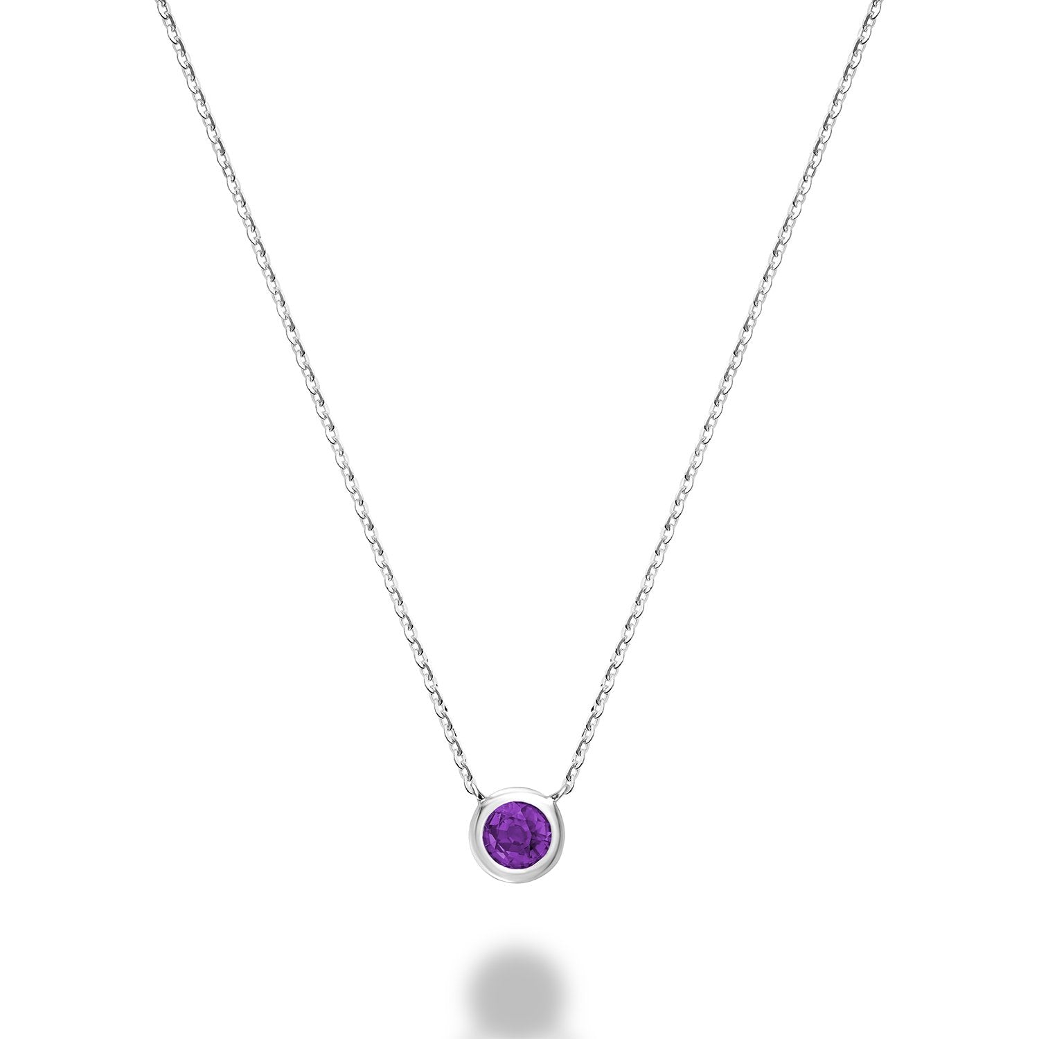 Amethyst Bezel Set Necklace