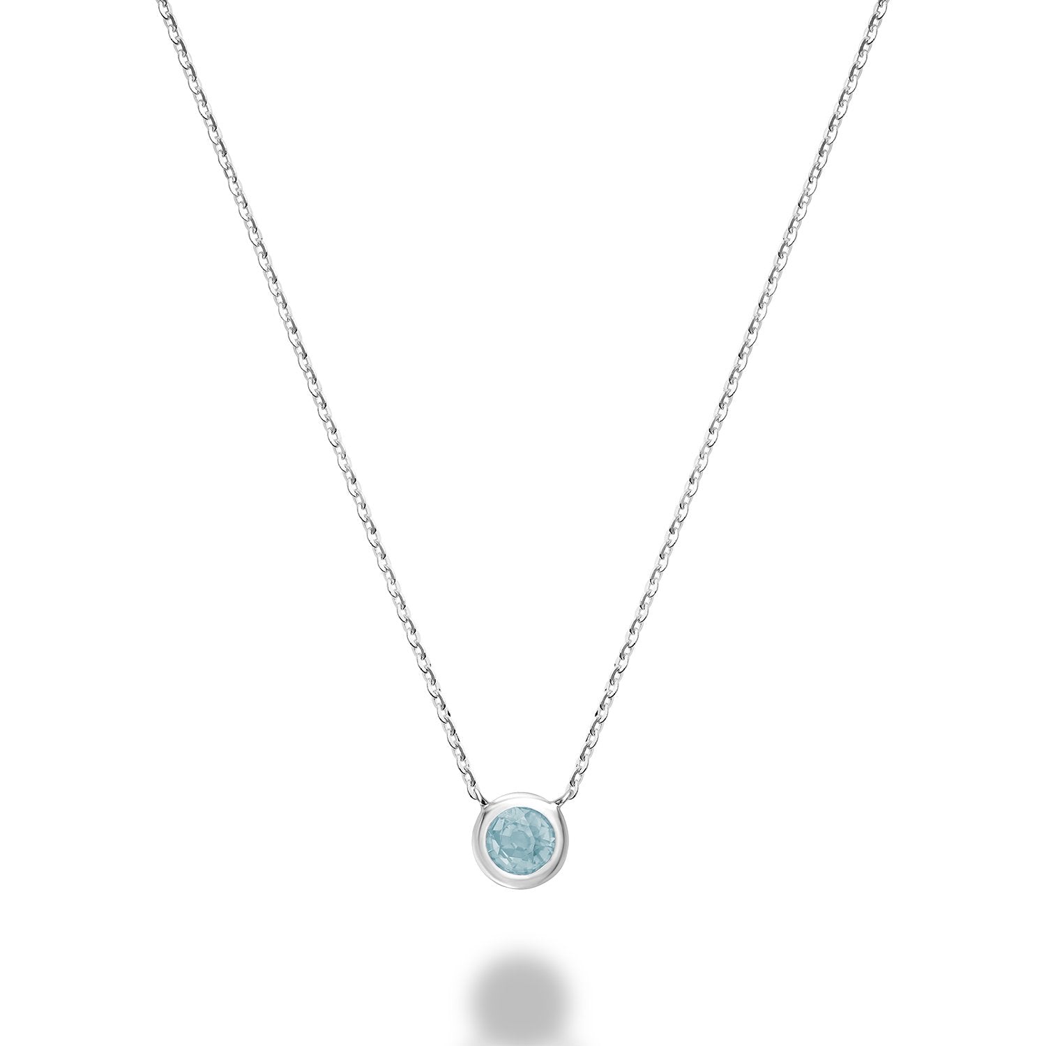 Aquamarine bezel deals necklace