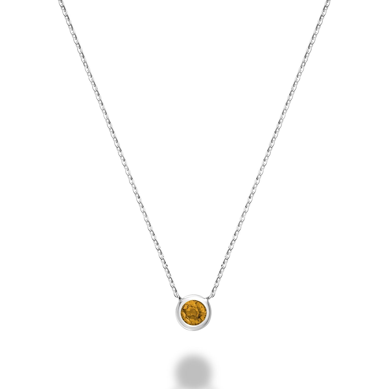 Citrine Bezel Set Necklace