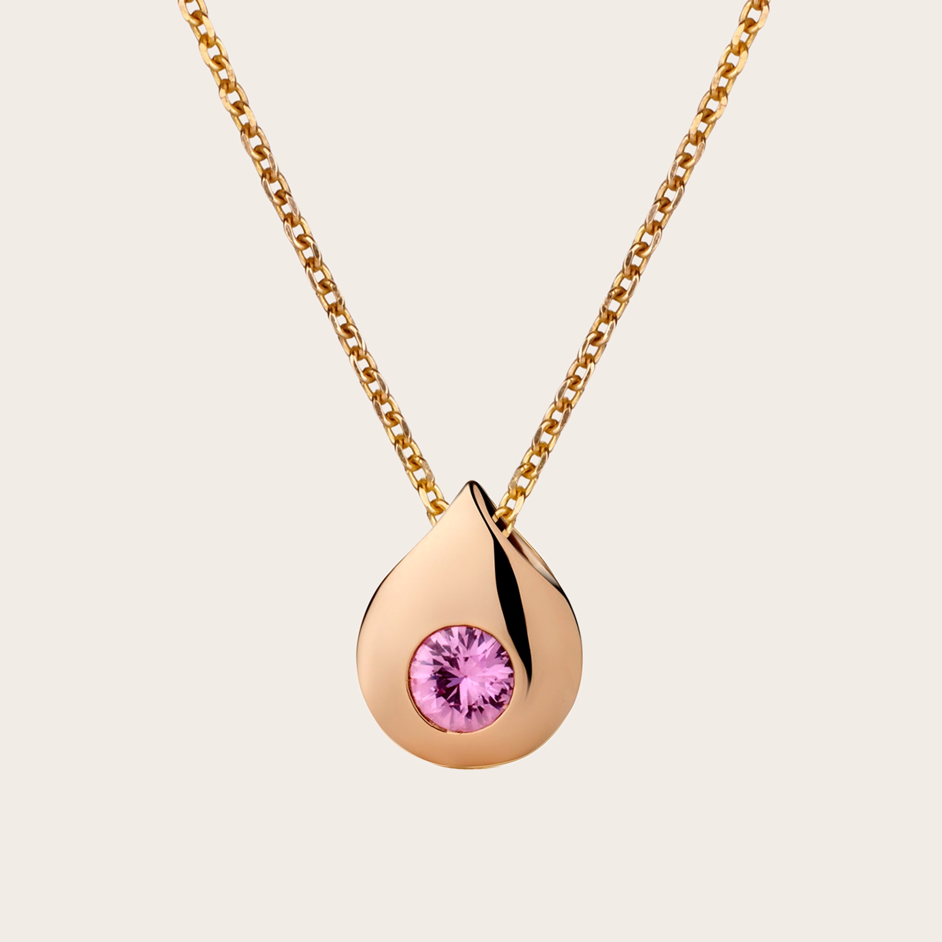 Tear Drop Pink Sapphire Pendant