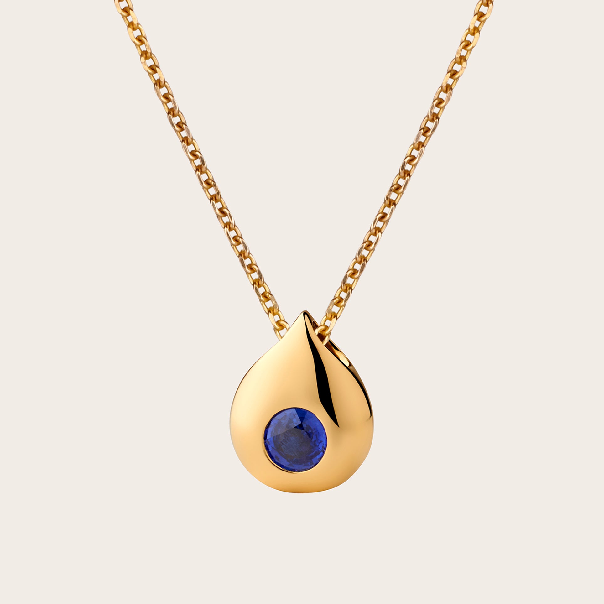 Tear Drop Blue Sapphire Pendant