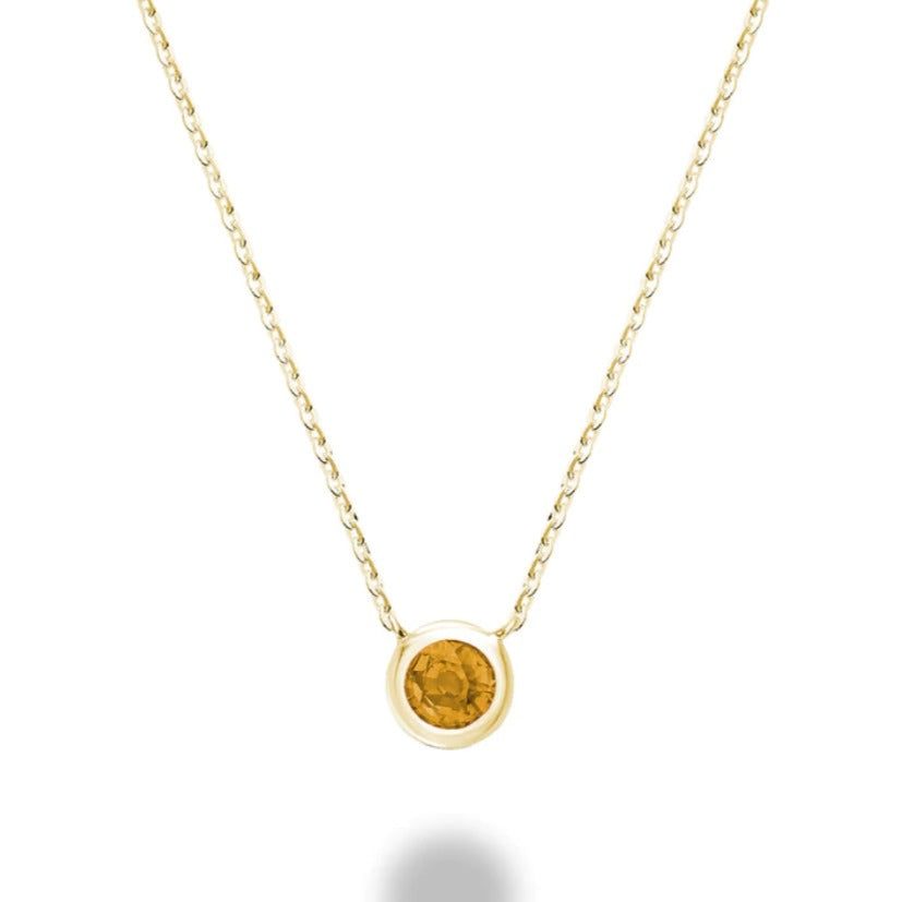 Citrine Bezel Set Necklace